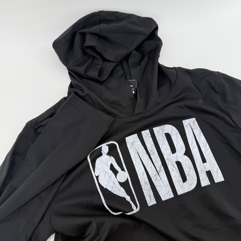 NBA Logo Black Hooded Long Sleeve Lightweight Pullover‎ Hoodie Youth L 14 16